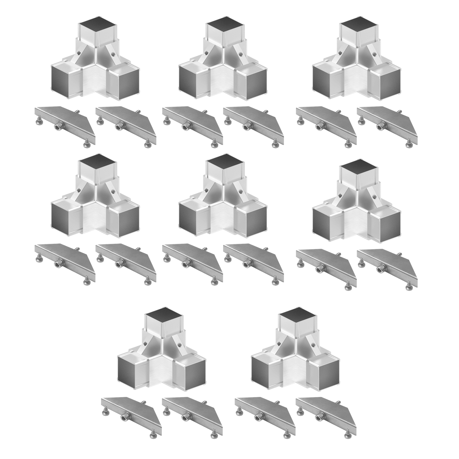 Set 6 - 8x Cornect Ecke 90° mit Abgang