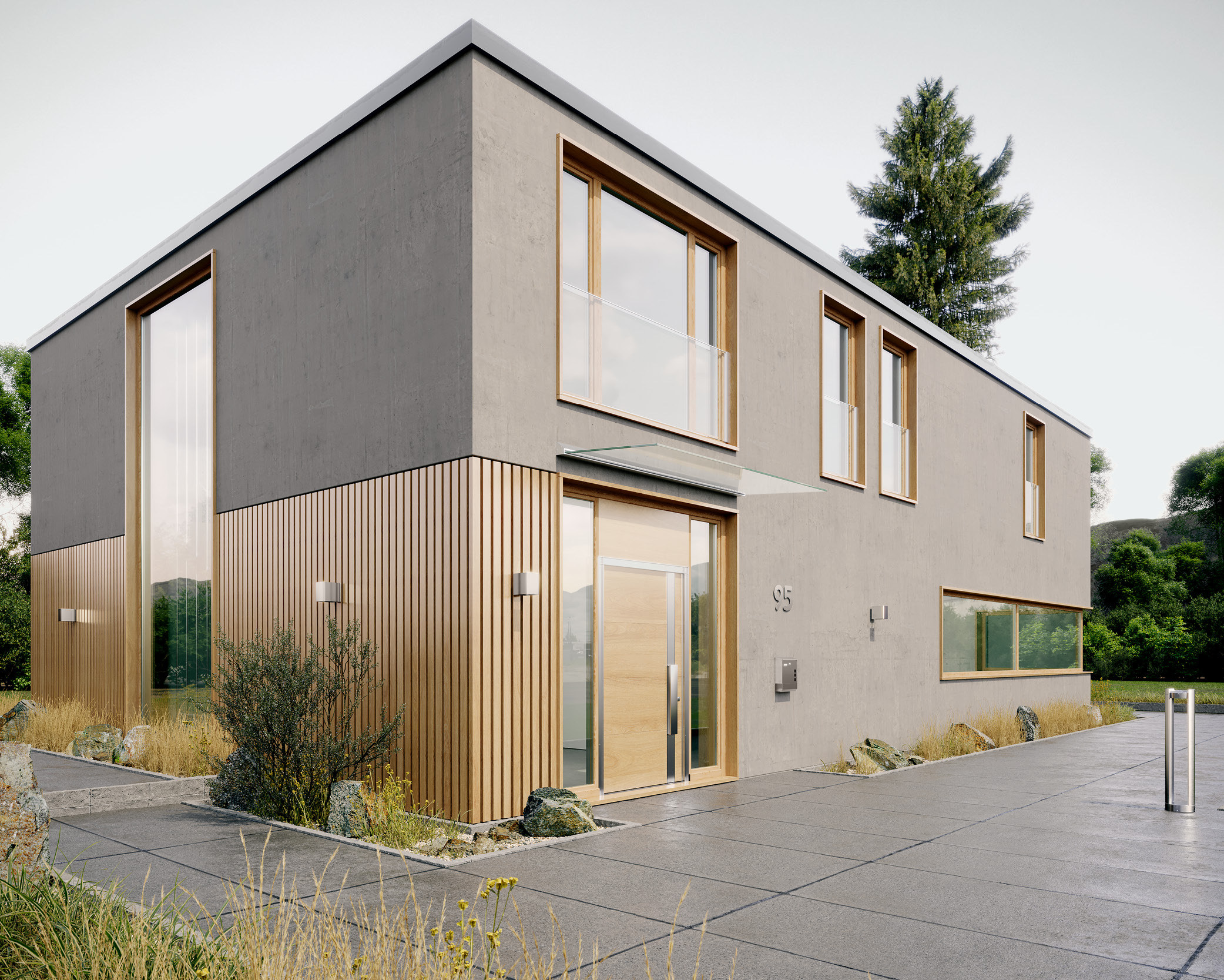 Modernes Vordach Design im Bauhaus-Stil - Eyrich Sonnenschutz
