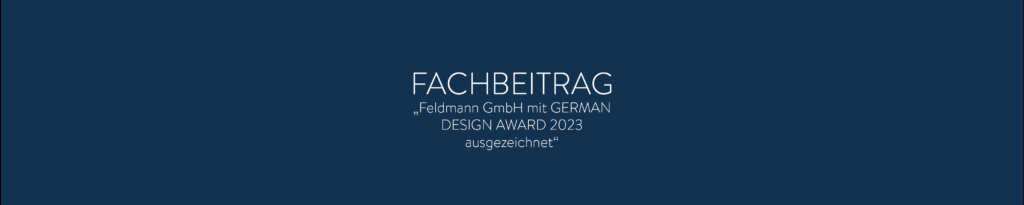 Das freitragende Glasvordachsystem eleganza canopy von Feldmann wurde mit dem German Design Award 2023 ...